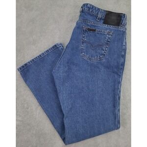 Harley Davidson‎ Womens Bootcut Blue Jeans Size 16 High Rise 35X30.5 Y2K